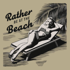 Rather Be At The Beach - AS Colour Mens Stencil Hoodie Design