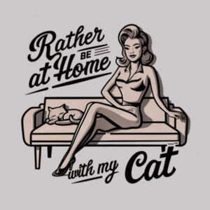 Rather Be At Home With My Cat - AS Colour Mens Stencil Hoodie Design