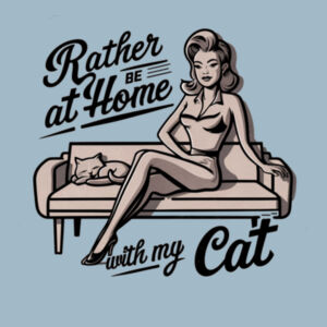 Rather Be At Home With My Cat - AS Colour Mens Staple T shirt Design