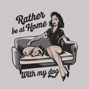 Rather Be At Home With My Dog - AS Colour Mens Stencil Hoodie Design