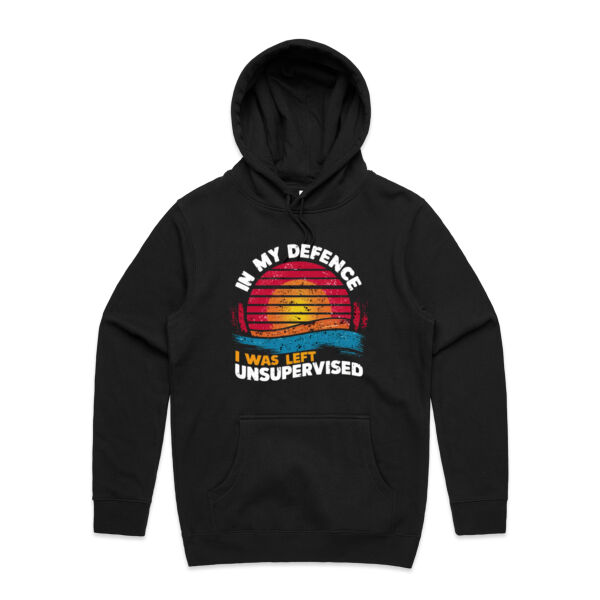 In My Defence, I Was Left Unsupervised - AS Colour Mens Stencil Hoodie Thumbnail