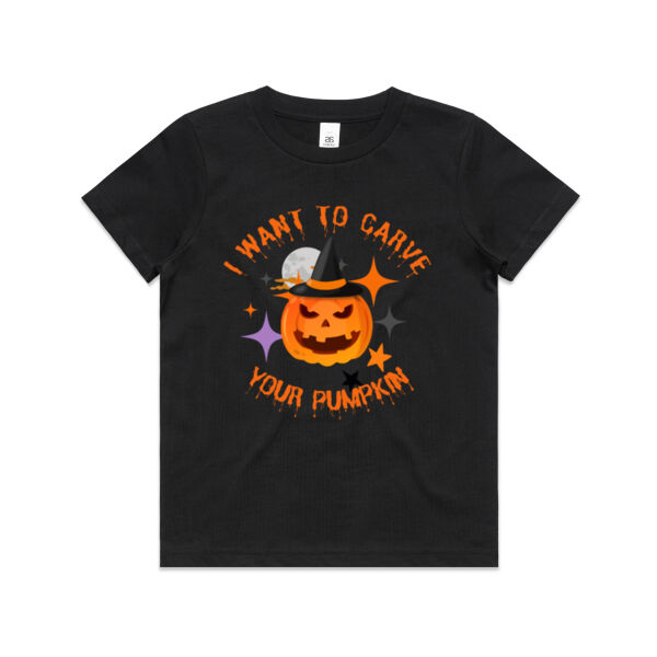I Want To Carve Your Pumpkin - AS Colour Kids Youth T shirt Thumbnail
